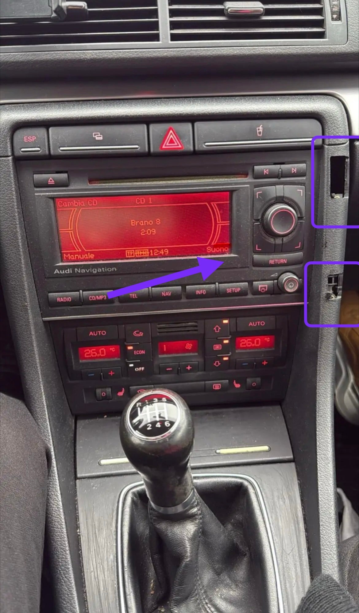 Capace locaș suport telefon Audi A4 B6 / B7